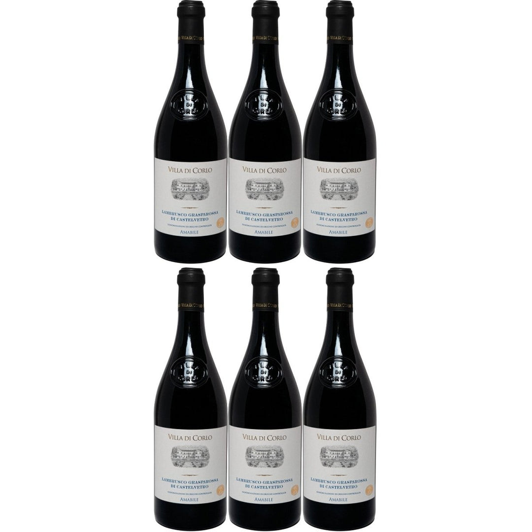 Villa di Corlo Lambrusco Grasparossa di Castelvetro DOC Amabile roter Perlwein süß Rotwein Italien (6 x 0,75l) - Versanel -