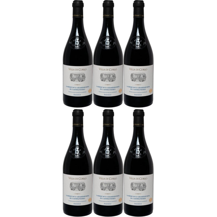 Villa di Corlo Lambrusco Grasparossa di Castelvetro DOC Amabile roter Perlwein süß Rotwein Italien (6 x 0,75l) - Versanel -