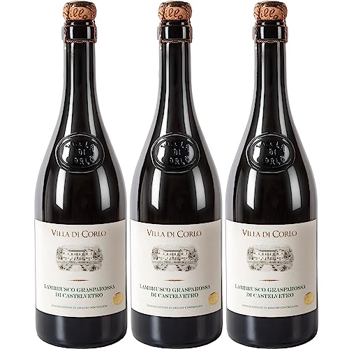 Villa di Corlo Lambrusco Grasparossa di Castelvetro Secco DOC Rotwein Wein Trocken Italien (3 x 0,75l) - Versanel -