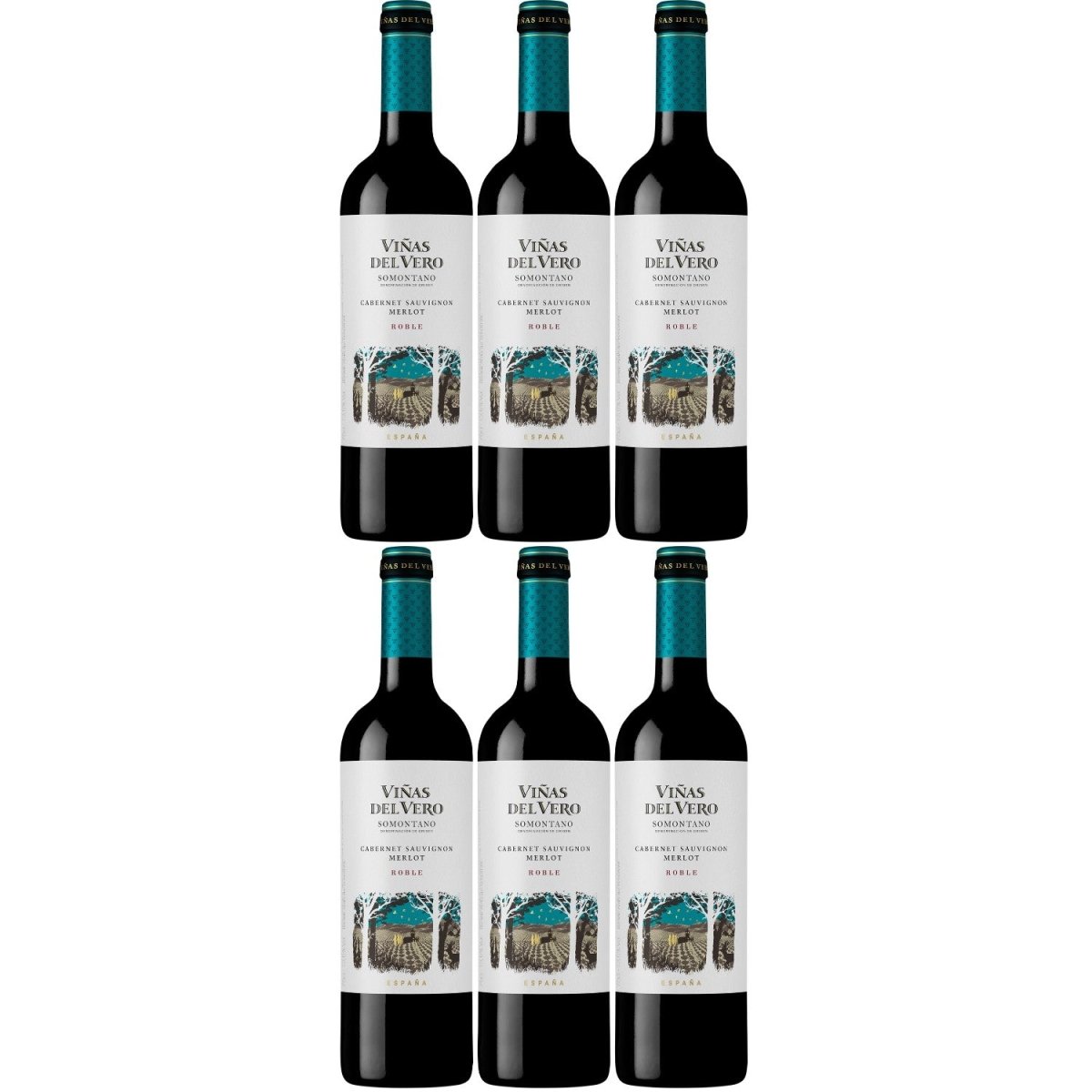 Viñas del Vero Cabernet Sauvignon Merlot Rotwein Wein trocken Somontano Spanien (6 Flaschen) - Versanel -