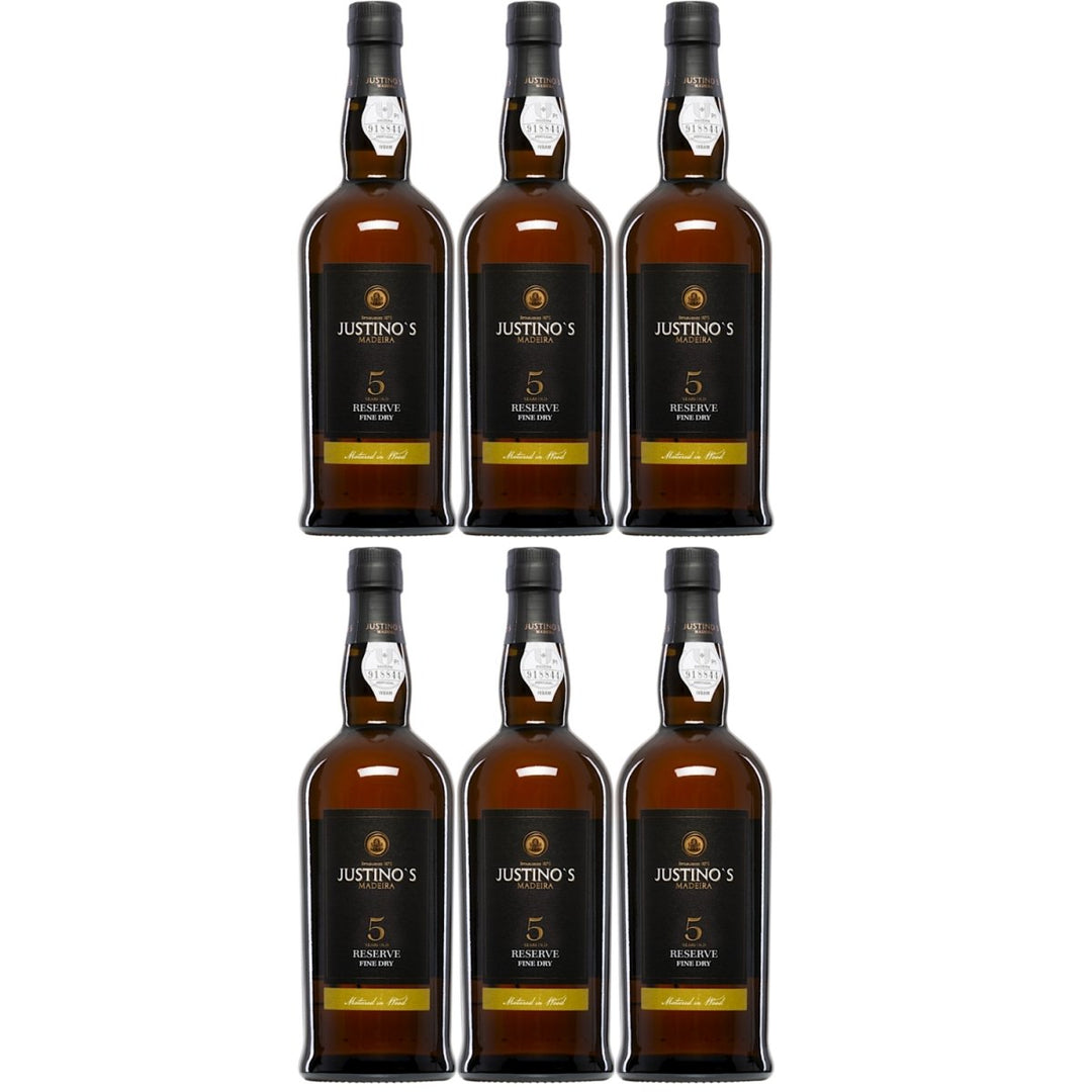 Vinhos Justino Henriques Justino's Reserve Fine Dry 5 Years Old Madeira Likörwein halbtrocken Portugal (6 Flaschen) - Versanel -