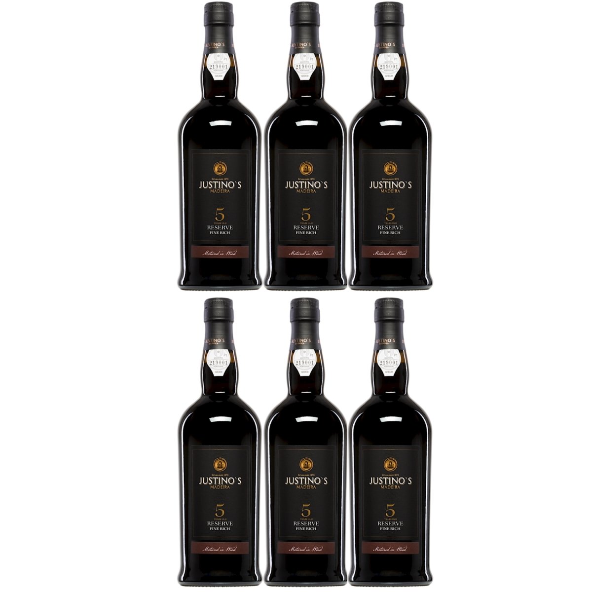 Vinhos Justino Henriques Justino's Reserve Fine Rich 5 Years Old Madeira Likörwein süß Portugal (6 Flaschen) - Versanel -