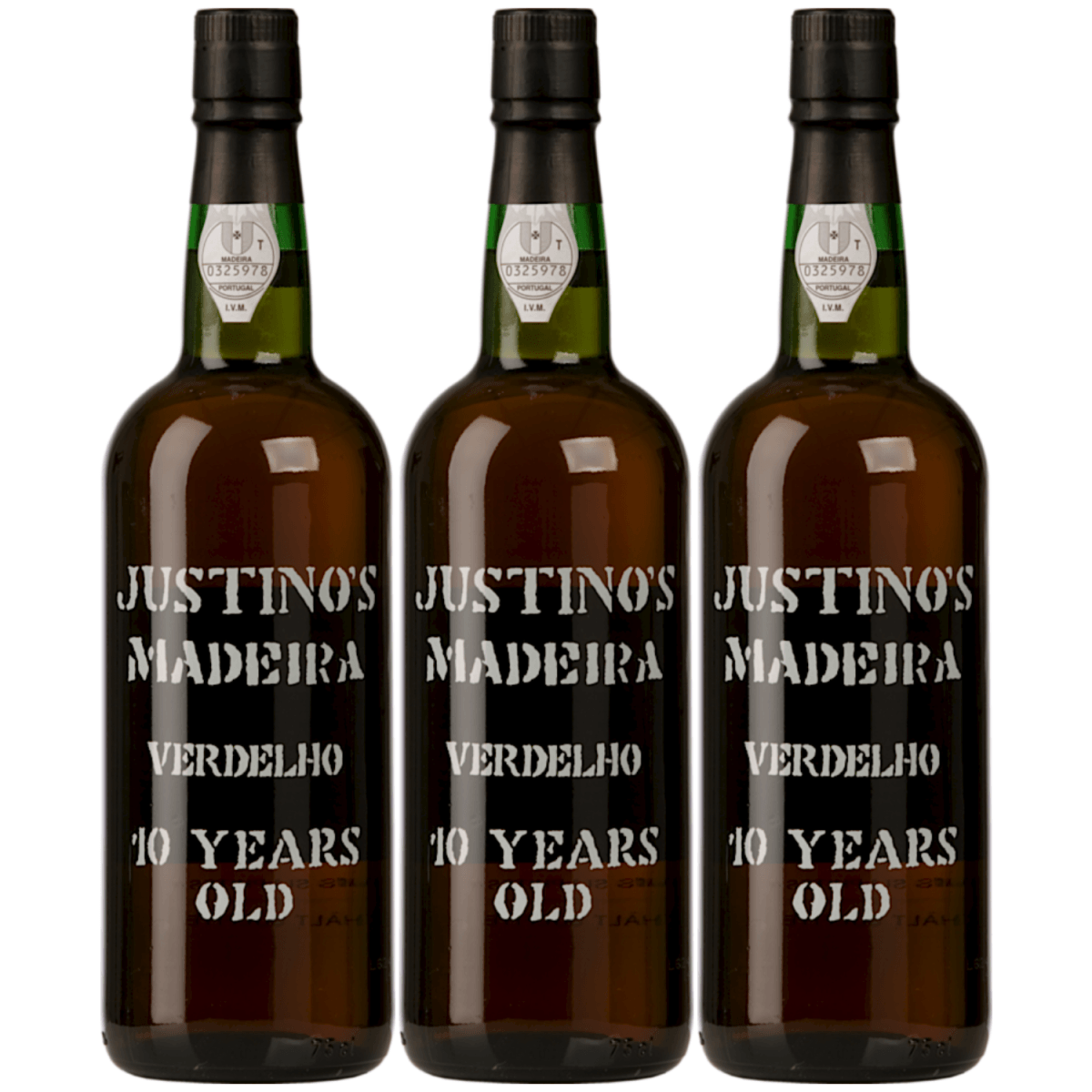 Vinhos Justino Henriques Justino's Verdelho 10 Years Old Madeira Likörwein halbtrocken Portugal (3 Flaschen) - Versanel -