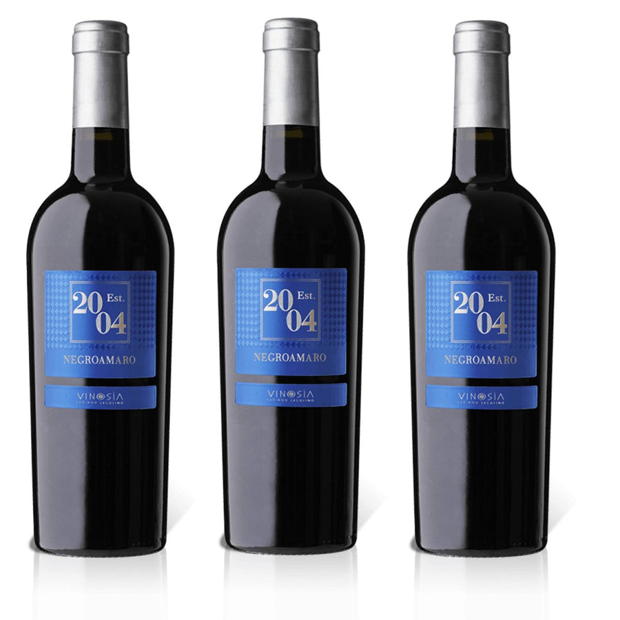 Vinosía Est. 2004 Negroamaro Salento IGT Rotwein Wein Trocken Italien (3 x 0,75l) - Versanel -