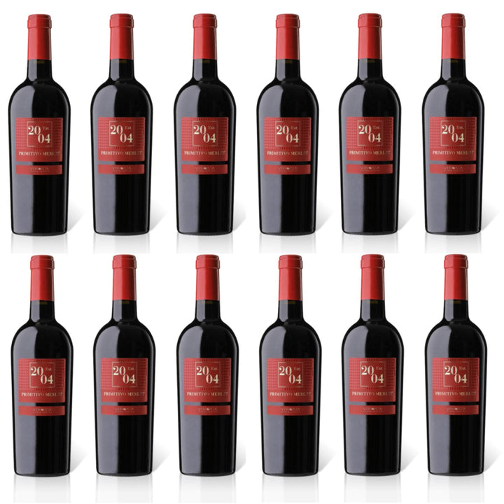 Vinosía Est. 2004 Primitivo Merlot Salento IGT Rotwein Wein Trocken Italien (12 x 0,75l) - Versanel -