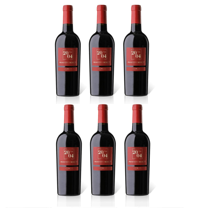 Vinosía Est. 2004 Primitivo Merlot Salento IGT Rotwein Wein Trocken Italien (6 x 0,75l) - Versanel -