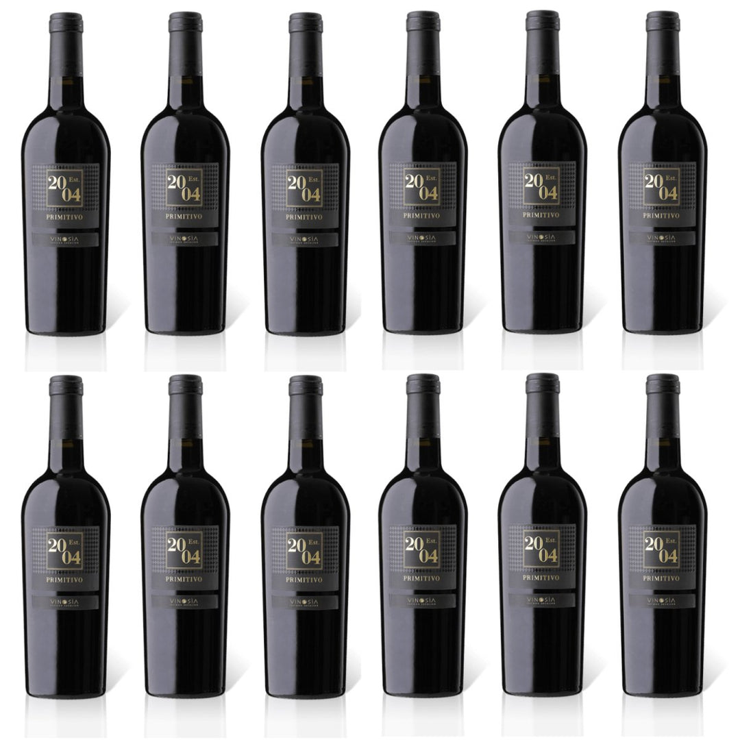 Vinosía Est. 2004 Primitvo Salento IGT Rotwein Wein Trocken Italien (12 x 0,75l) - Versanel -