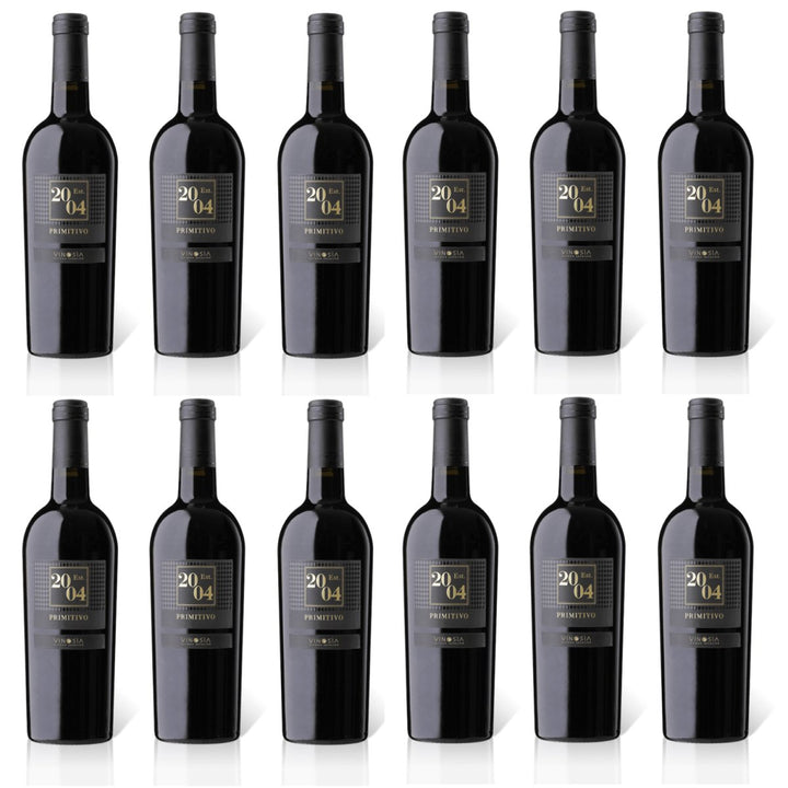 Vinosía Est. 2004 Primitvo Salento IGT Rotwein Wein Trocken Italien (12 x 0,75l) - Versanel -