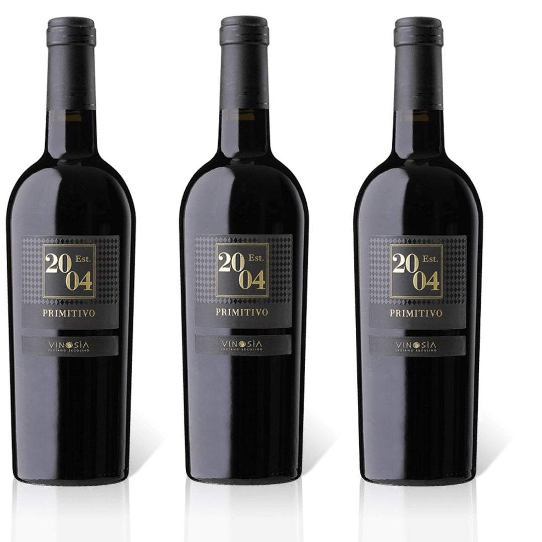 Vinosía Est. 2004 Primitvo Salento IGT Rotwein Wein Trocken Italien (3 x 0,75l) - Versanel -