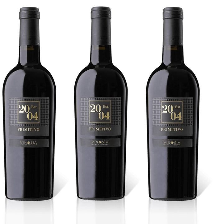 Vinosía Est. 2004 Primitvo Salento IGT Rotwein Wein Trocken Italien (3 x 0,75l) - Versanel -