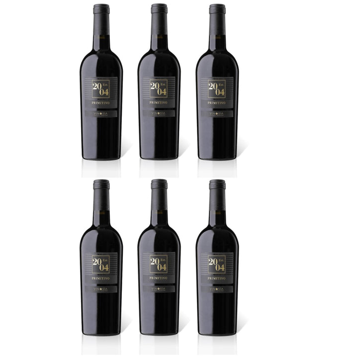 Vinosía Est. 2004 Primitvo Salento IGT Rotwein Wein Trocken Italien (6 x 0,75l) - Versanel -