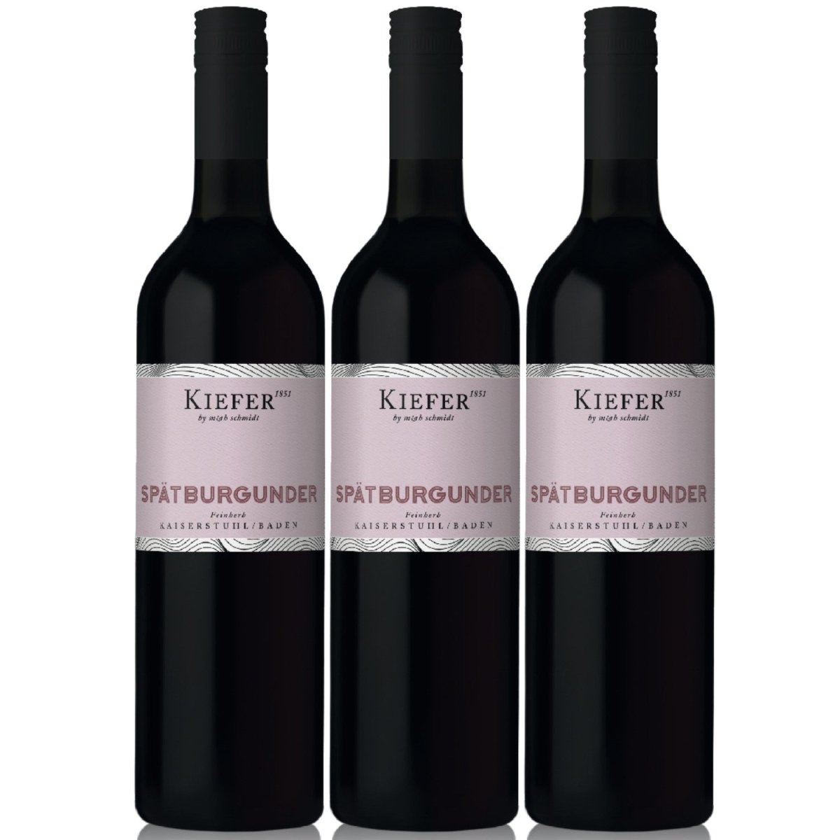 Weingut Kiefer Freche Kaiserstühler Spätburgunder Rotwein Wein Feinherb Deutschland (3 x 0,75l) - Versanel -