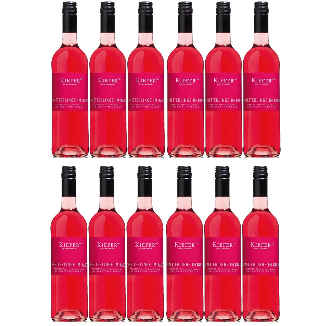 Weingut Kiefer Schmetterlinge im Bauch QbA Roséwein Wein Cuvée Feinherb Deutschland (12 x 0,75l) - Versanel -