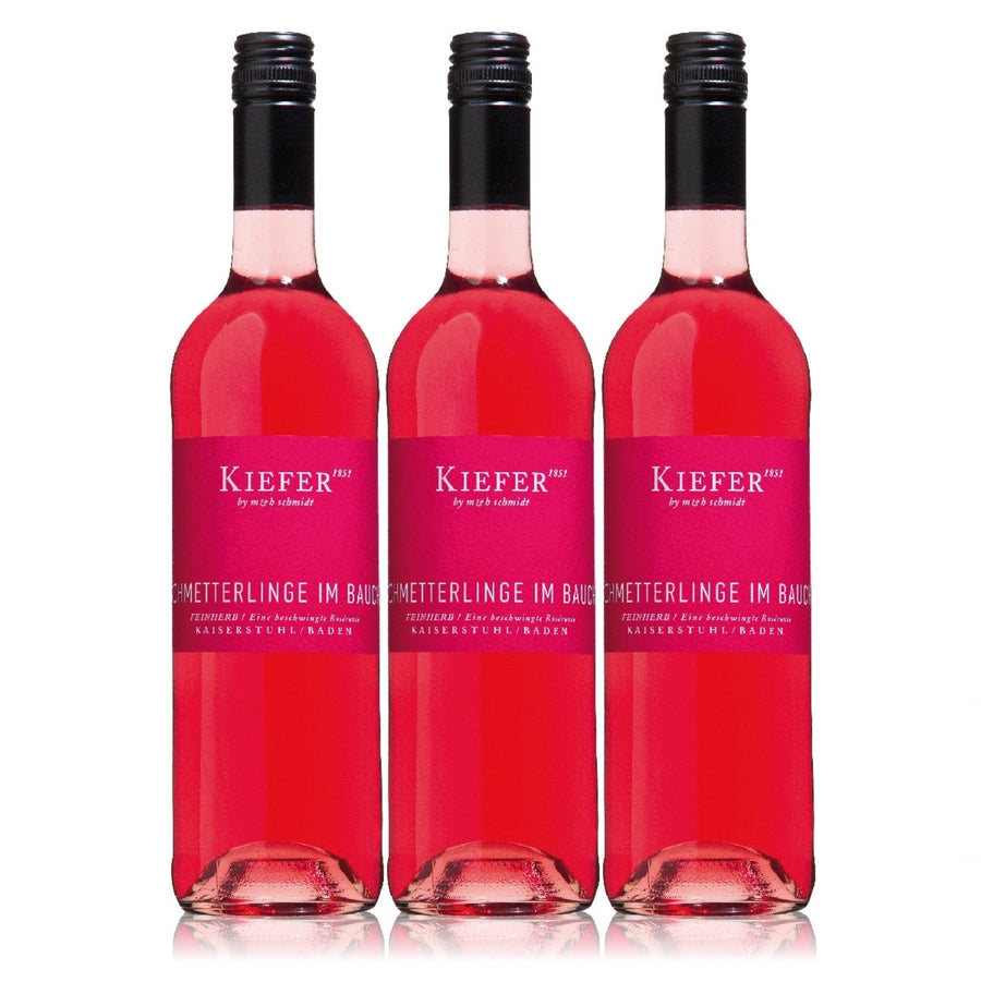 Weingut Kiefer Schmetterlinge im Bauch QbA Roséwein Wein Cuvée Feinherb Deutschland (3 x 0,75l) - Versanel -