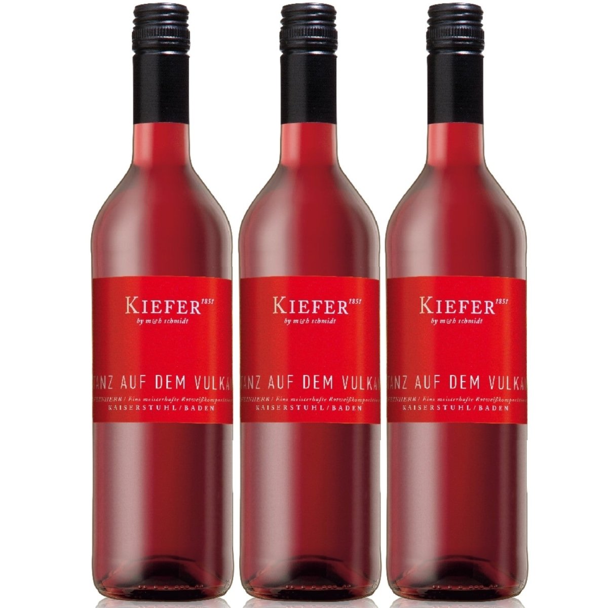 Weingut Kiefer Tanz auf dem Vulkan QbA Roséwein Wein Cuvée Feinherb Deutschland (3 x 0,75l) - Versanel -