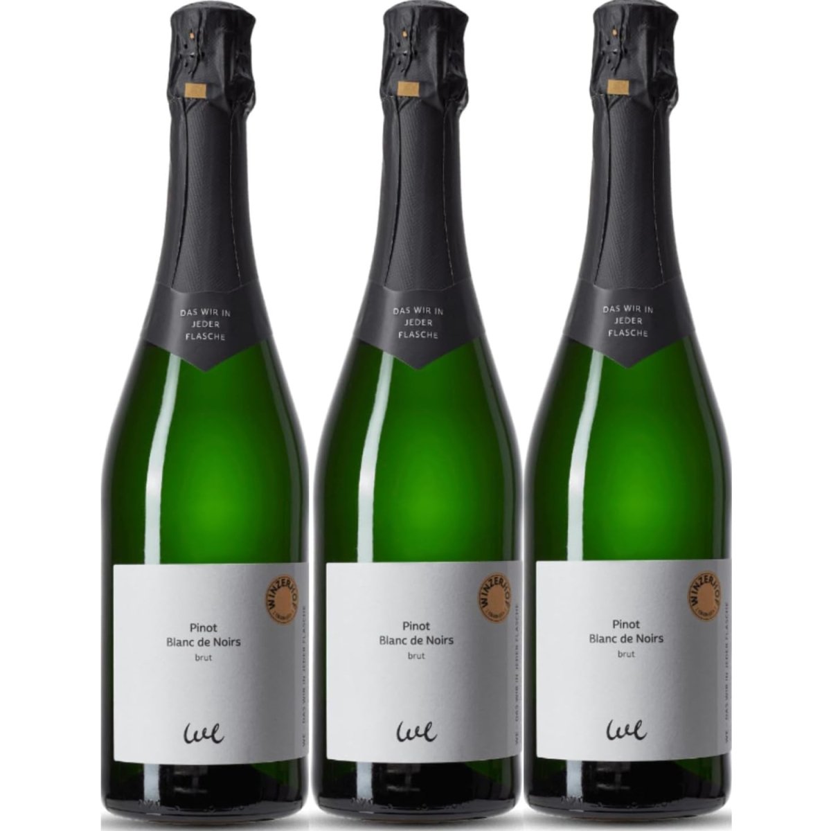 Winzerhof Ebringen Pinot Blanc de Noirs Sekt b.A. brut Weißwein Wein Deutschland (3 x 0,75 l) - Versanel -