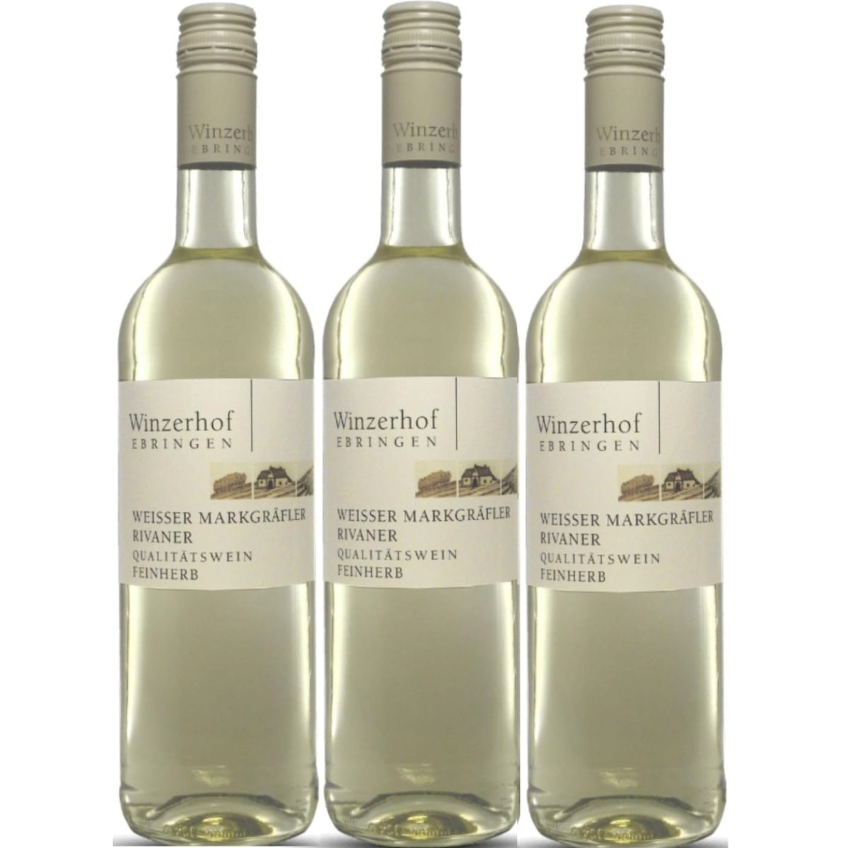 Winzerhof Ebringen Rivaner feinherb Weißwein Wein Deutschland (3 x 0,75 l) - Versanel -