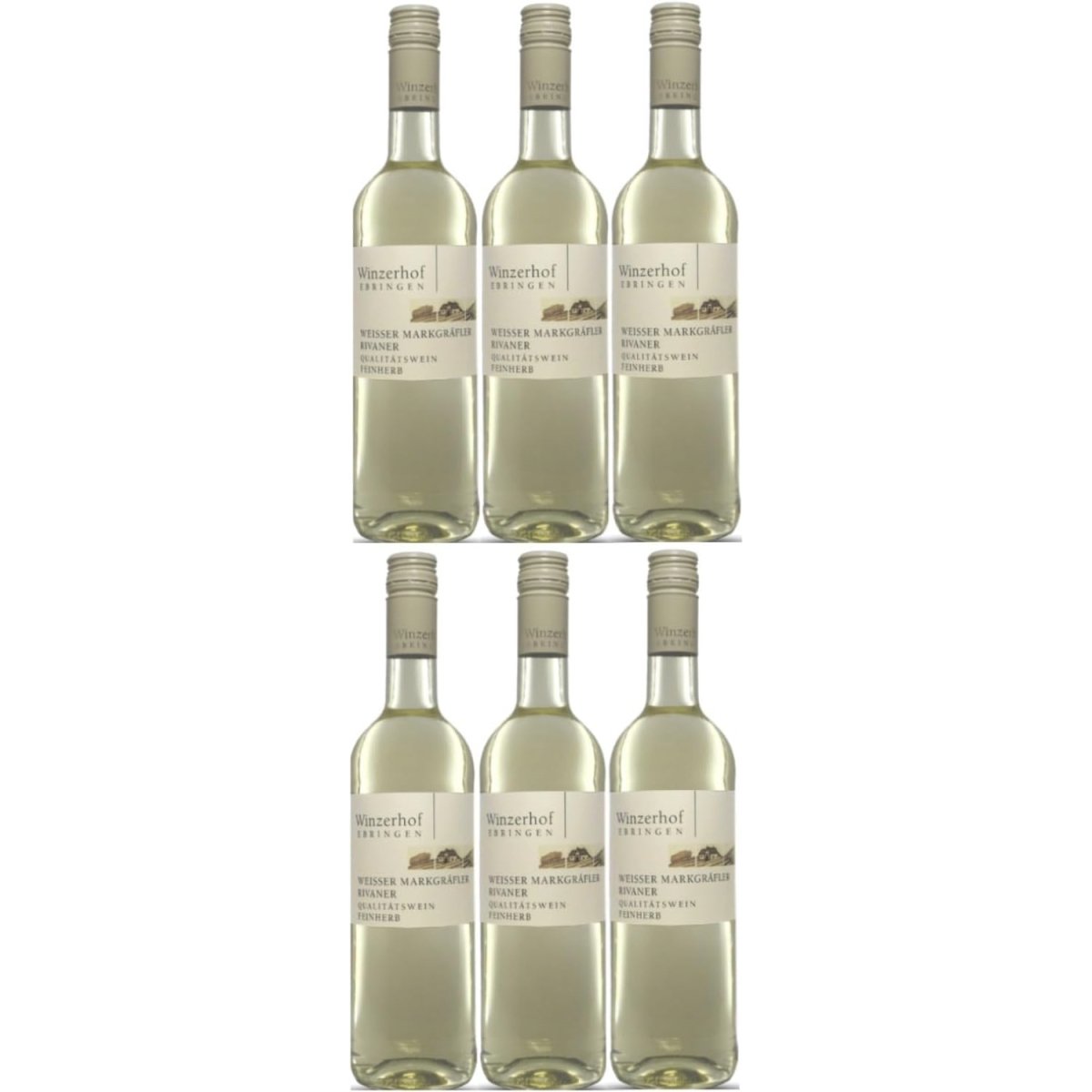 Winzerhof Ebringen Rivaner feinherb Weißwein Wein Deutschland (6 x 0,75 l) - Versanel -