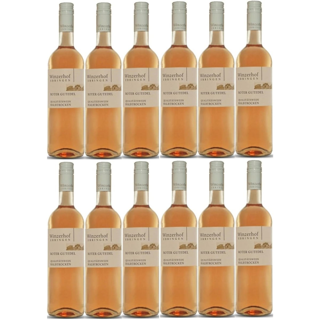 Winzerhof Ebringen Roter Gutedel halbtrocken Weißwein Wein Deutschland (12 x 0,75 l) - Versanel -