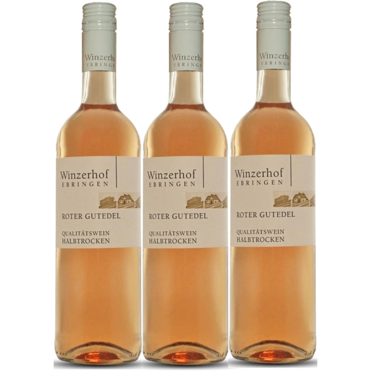 Winzerhof Ebringen Roter Gutedel halbtrocken Weißwein Wein Deutschland (3 x 0,75 l) - Versanel -