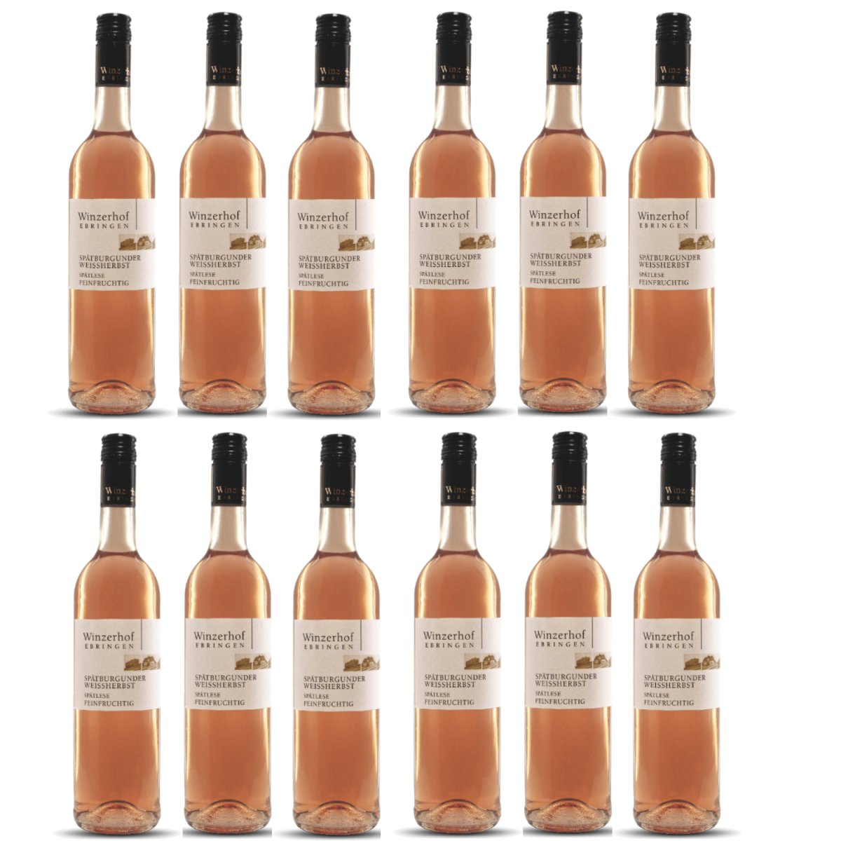 Winzerhof Ebringen Spätburgunder Weißherbst Spätlese feinfruchtig Roséwein Wein Deutschland (12 x 0,75 l) - Versanel -