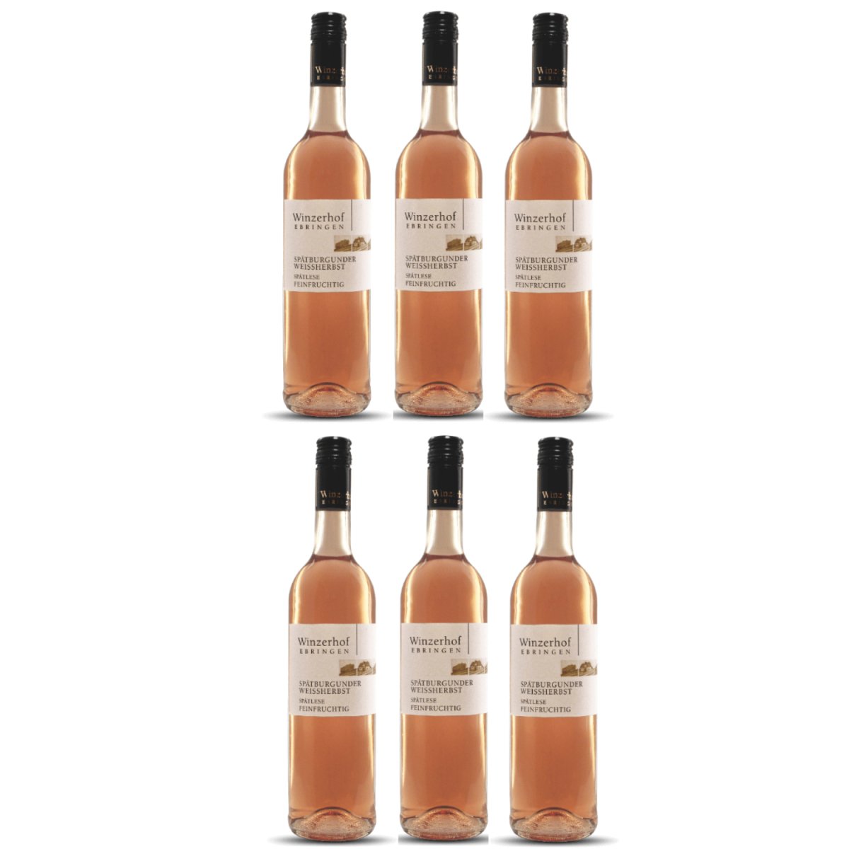 Winzerhof Ebringen Spätburgunder Weißherbst Spätlese feinfruchtig Roséwein Wein Deutschland (6 x 0,75 l) - Versanel -