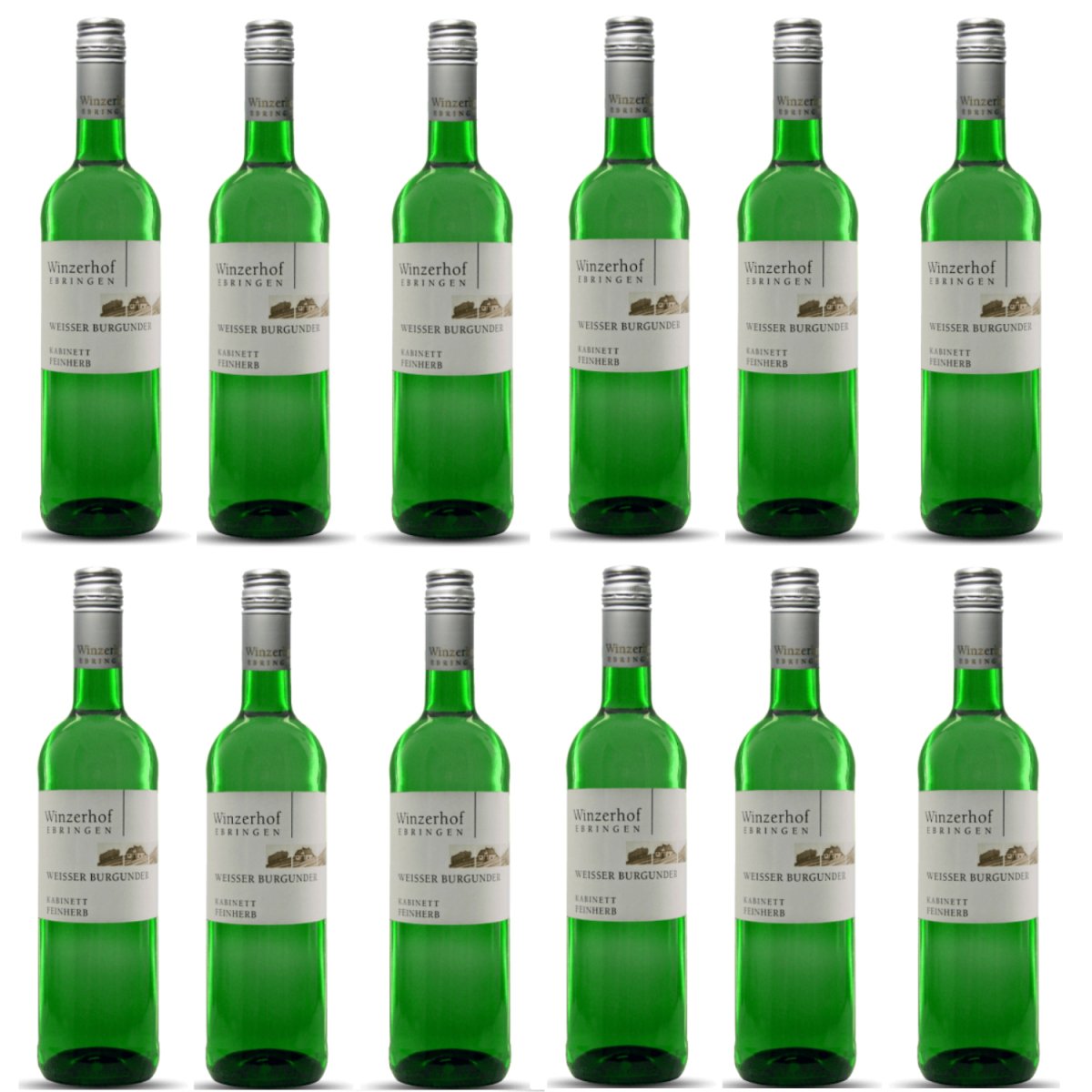 Winzerhof Ebringen Weißer Burgunder feinherb Weißwein Wein Deutschland (12 x 0,75 l) - Versanel -