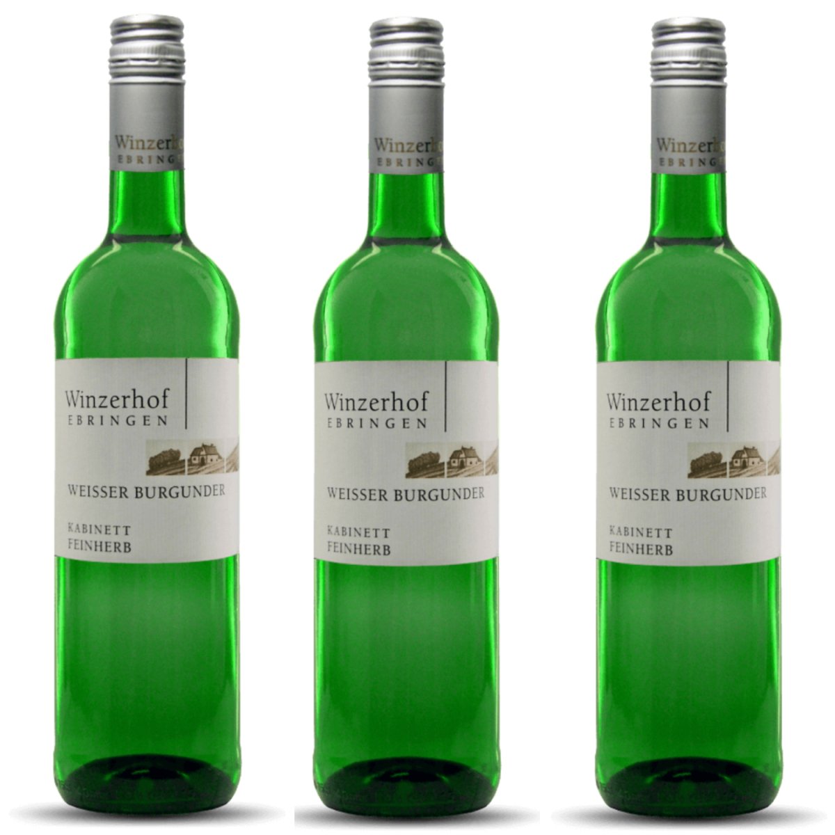 Winzerhof Ebringen Weißer Burgunder feinherb Weißwein Wein Deutschland (3 x 0,75 l) - Versanel -