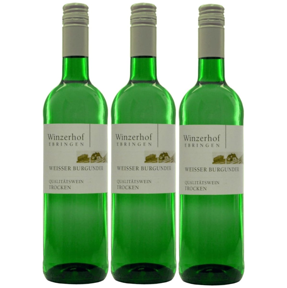 Winzerhof Ebringen Weißer Burgunder trocken Weißwein Wein Deutschland (3 x 0,75 l) - Versanel -