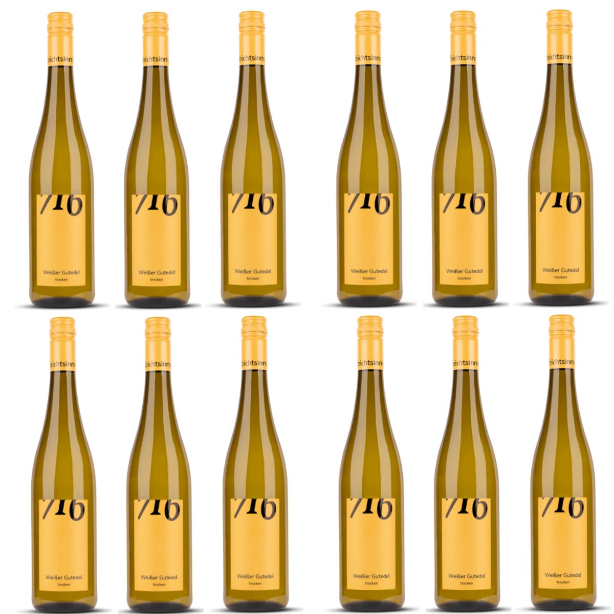 Winzerhof Ebringen Weißer Gutedel trocken 716 Weißwein Wein Deutschland (12 x 0,75 l) - Versanel -