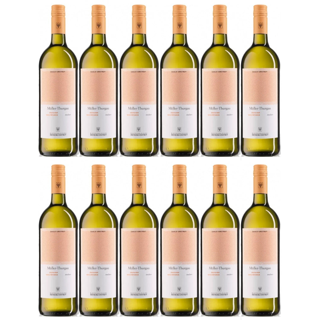 WV Freyburg-Unstrut Müller-Thurgau Weißwein Wein trocken Deutschland (12 x 1.0l) - Versanel -