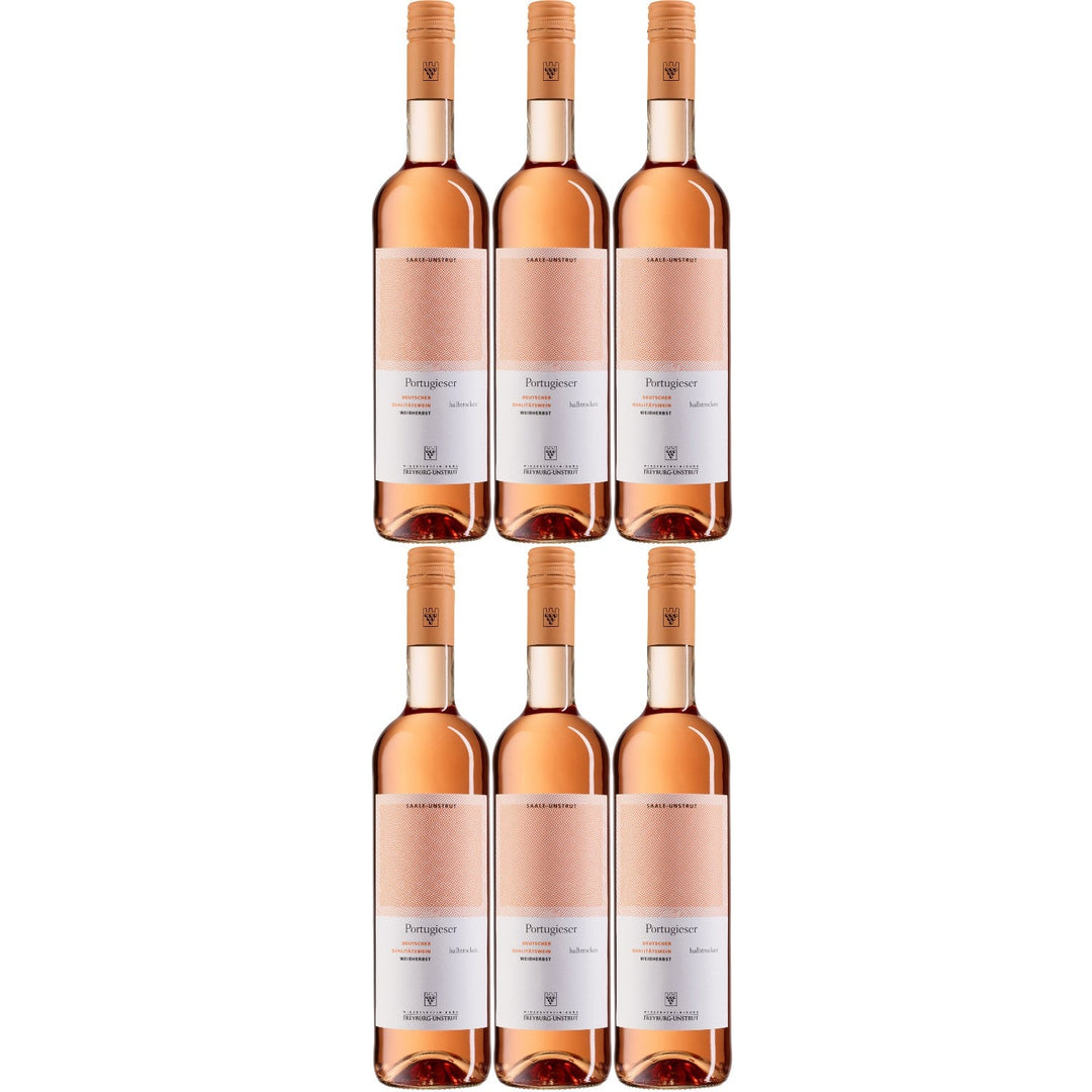 WV Freyburg-Unstrut Portugieser Weißherbst Roséwein Wein halbtrocken (6 x 0.75l) - Versanel -