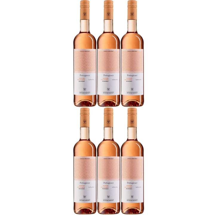 WV Freyburg-Unstrut Portugieser Weißherbst Roséwein Wein halbtrocken (6 x 0.75l) - Versanel -