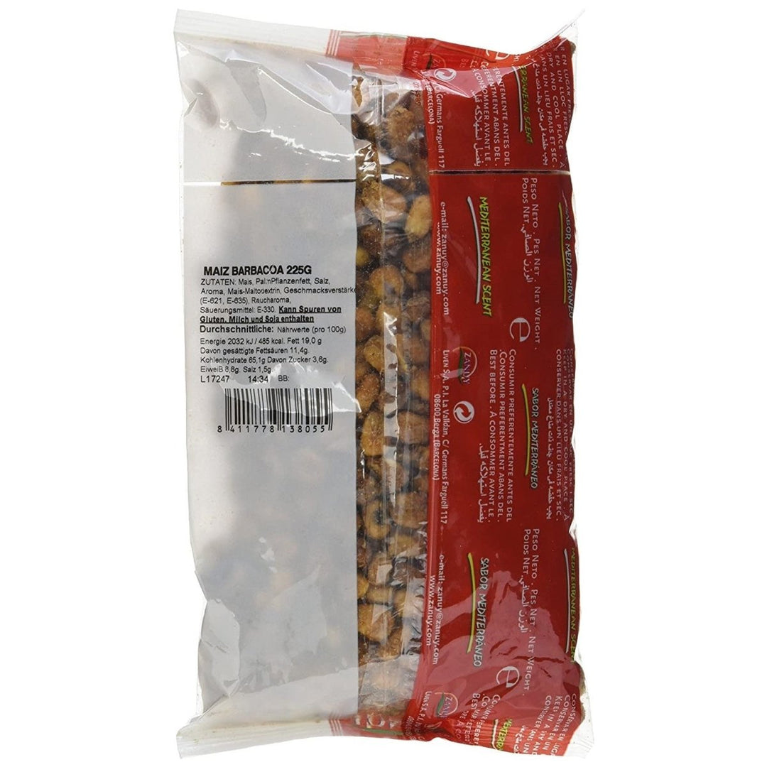 Zanuy Maiz Barbacoa (9 x 225 g) Mais-Snack geröstet knusprig gesalzen Barbecue Raucharoma Spanien - Versanel -