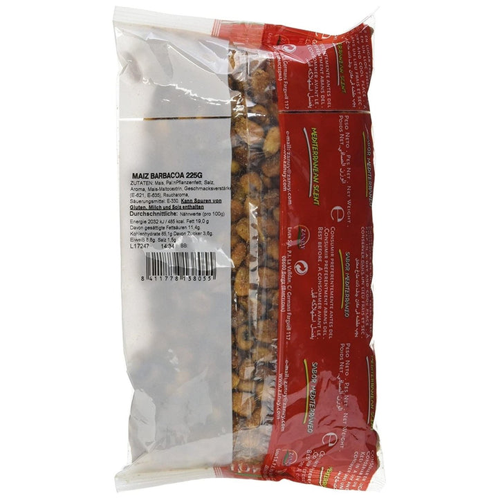 Zanuy Maiz Barbacoa (9 x 225 g) Mais-Snack geröstet knusprig gesalzen Barbecue Raucharoma Spanien - Versanel -